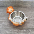 Pet Feeding Bowl Dog Metal Bowl With Ceramic